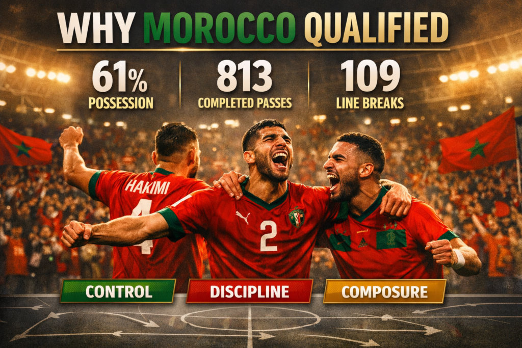 Why Morocco qualified against the Netherlands: 61% possession, 813 completed passes and 109 line breaks
