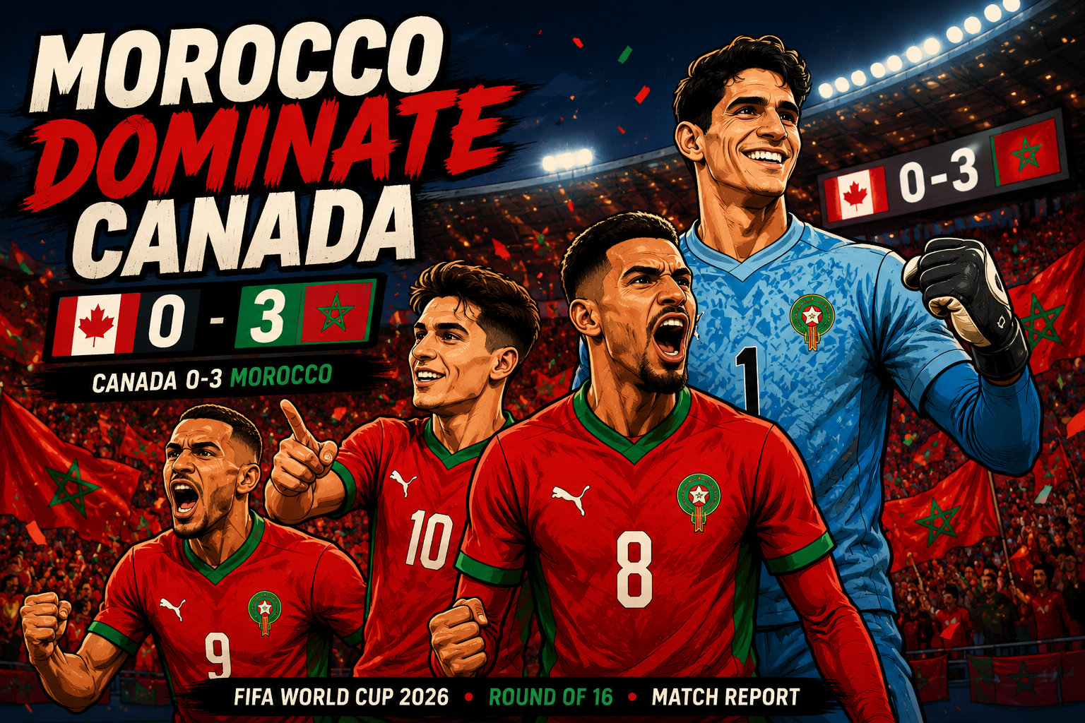 Morocco vs Canada Match Report: Atlas Lions Reach the FIFA World Cup 2026 Quarter-Finals